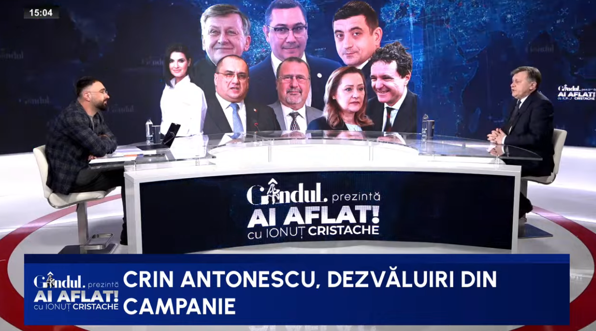 Ai Aflat cu Ionut Cristache incepe marti 18 martie ora 1500 live pe GANDUL Crin Antonescu invitatul editiei