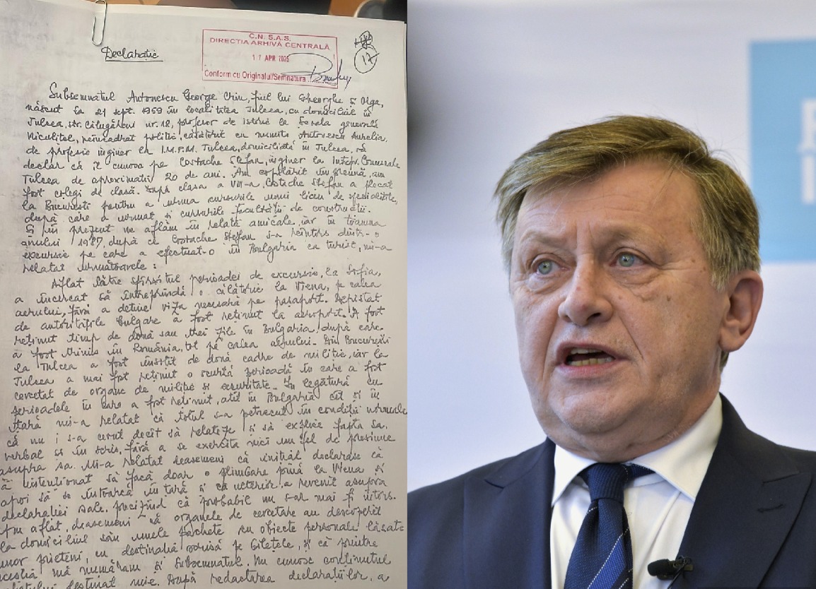 FOTO Declaratia lui Crin Antonescu la Securitate in 1988 despre un prieten