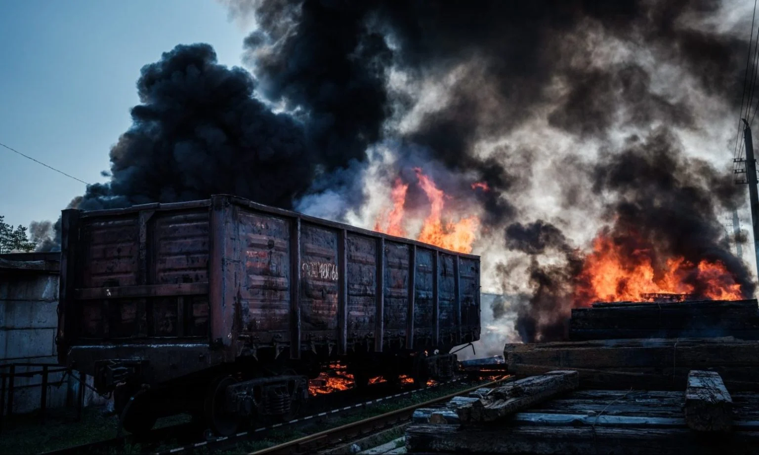 Tren militar rus deraiat dupa distrugerea caii ferate langa Melitopol