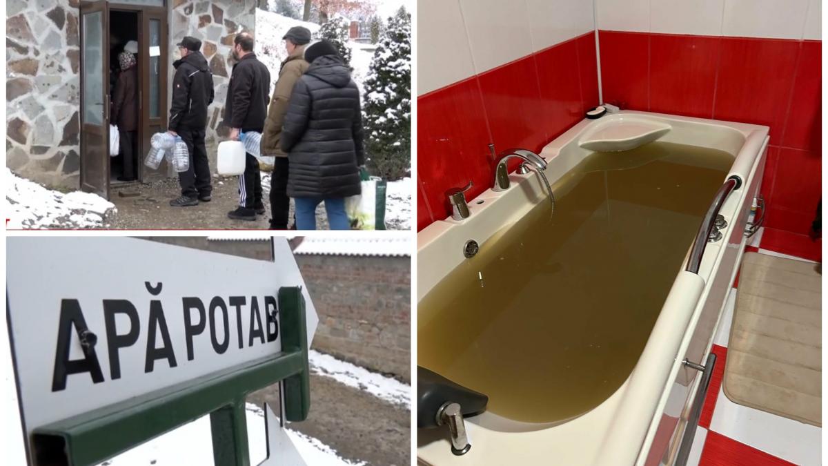 Situatie grava la Curtea de Arges Apa de la robinet este neagra si contaminata cu o bacterie