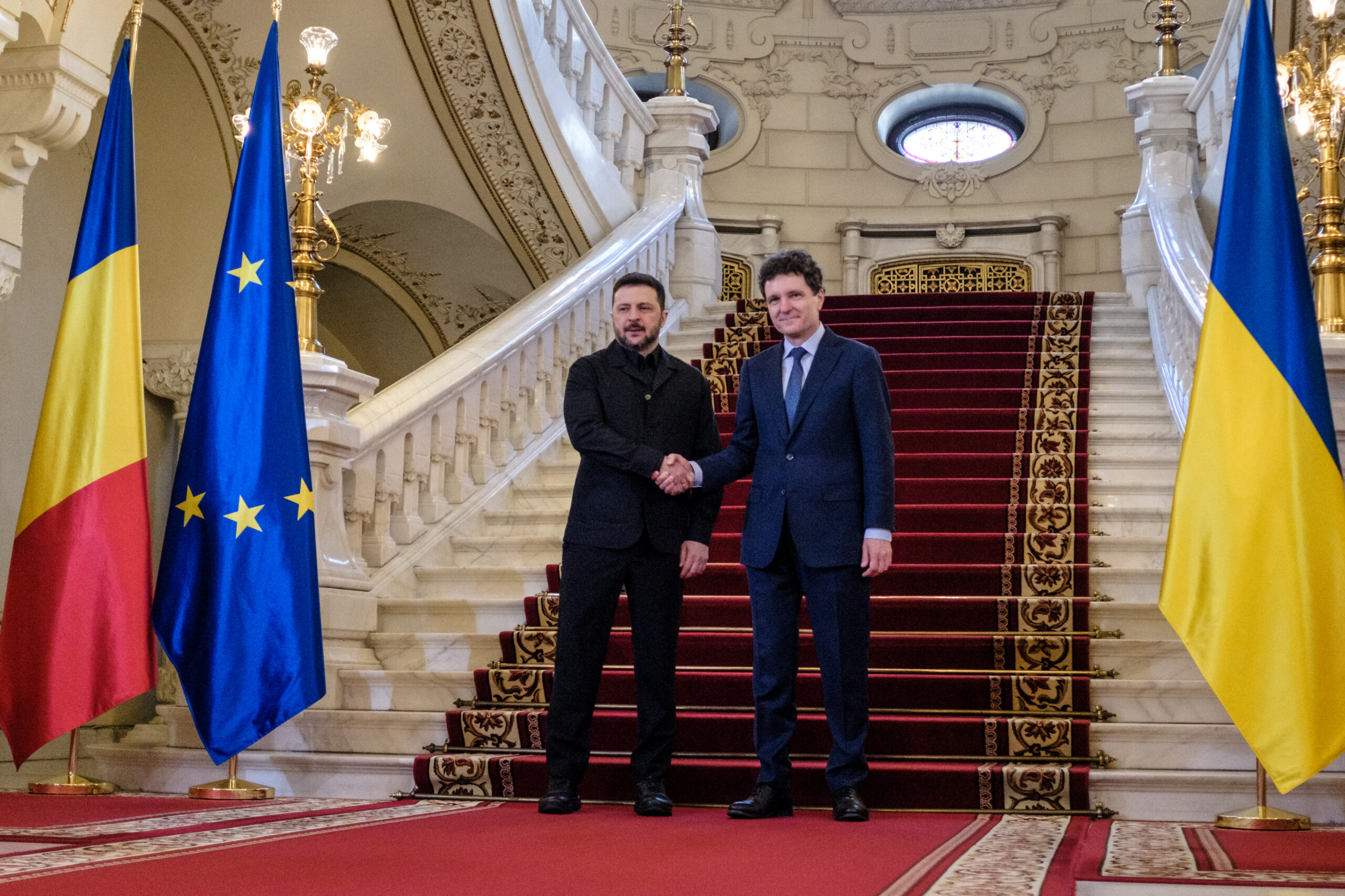 Nicuor Dan i Volodimir Zelenski participa la o conferinta de presa la Palatul Cotroceni Romania i Ucraina au semnant Parteneriatul strategic VIDEO