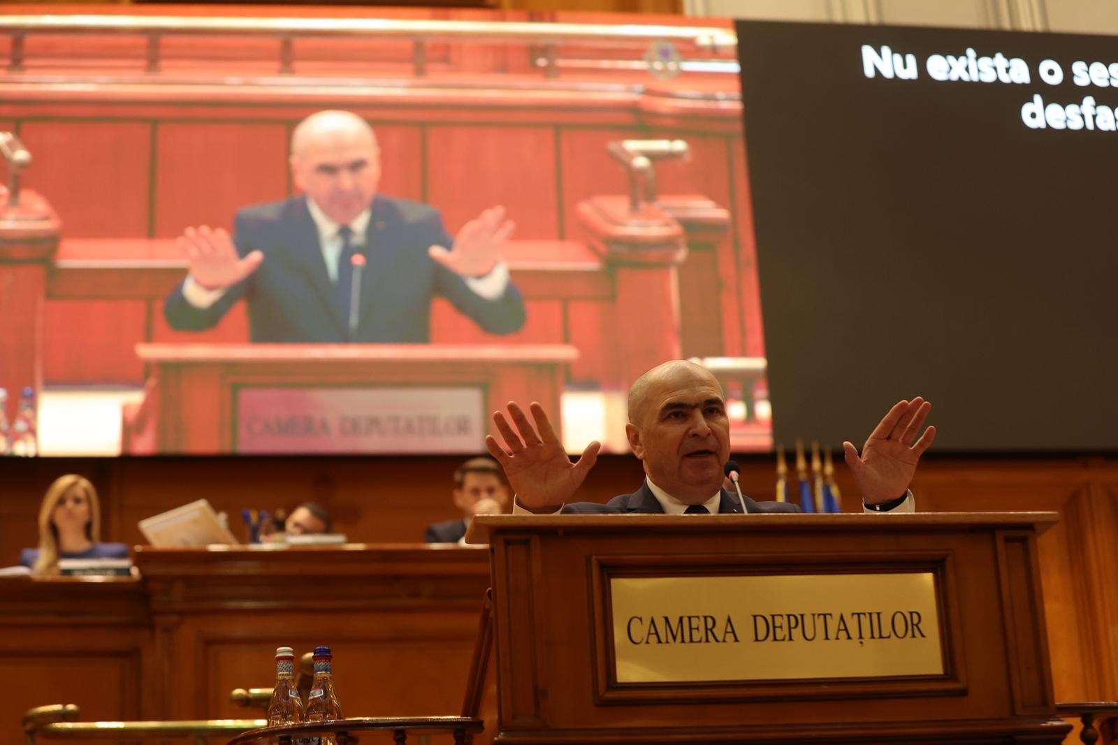 Ilie Bolojan discurs incisiv la motiunea de cenzura Motiunea este cinica si artificiala Romania risca sa piarda miliarde din PNRR