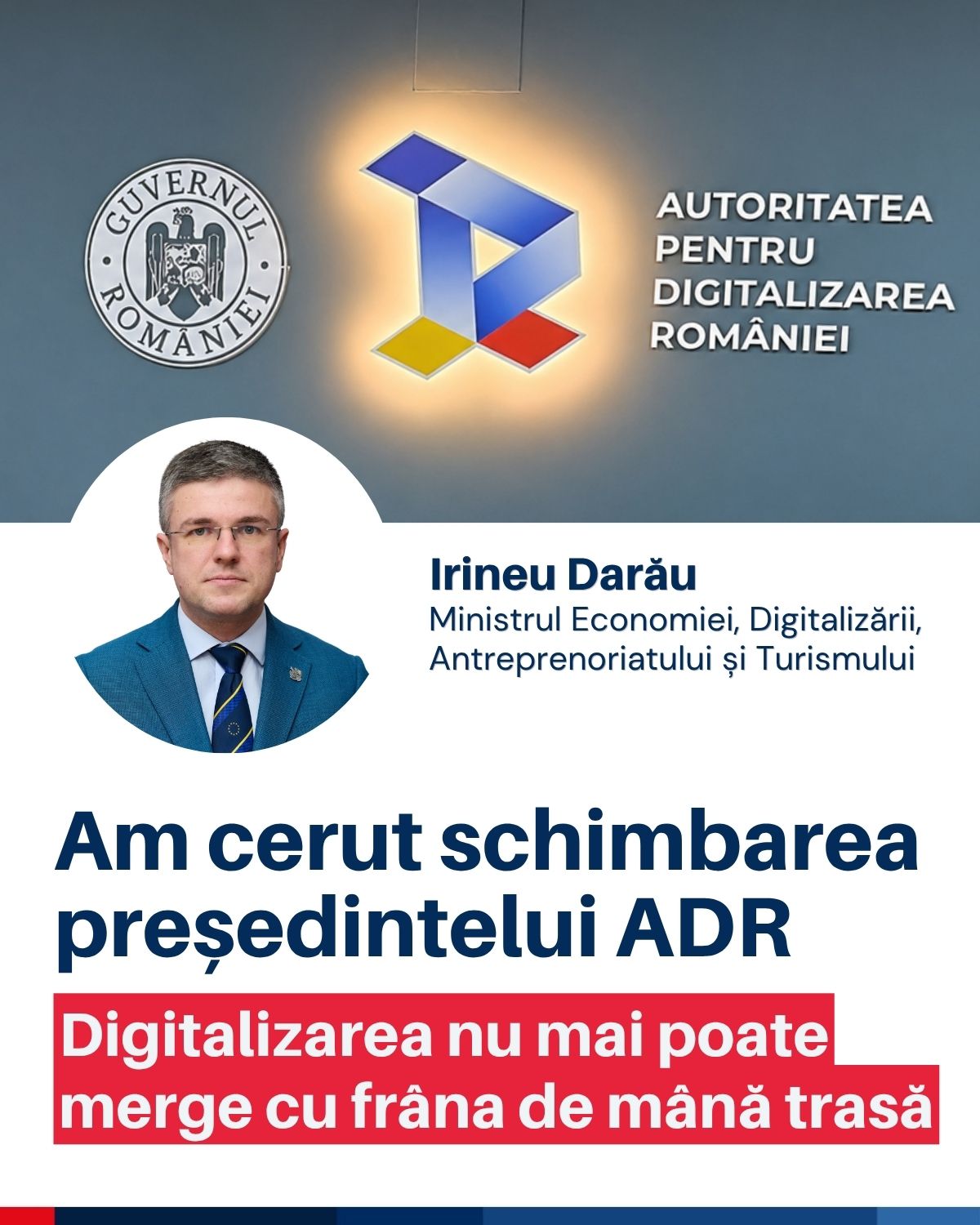 Irineu Darau anunta RESET in digitalizarea Romaniei seful ADR demis din cauza problemelor majore in proiectele IT ale statului