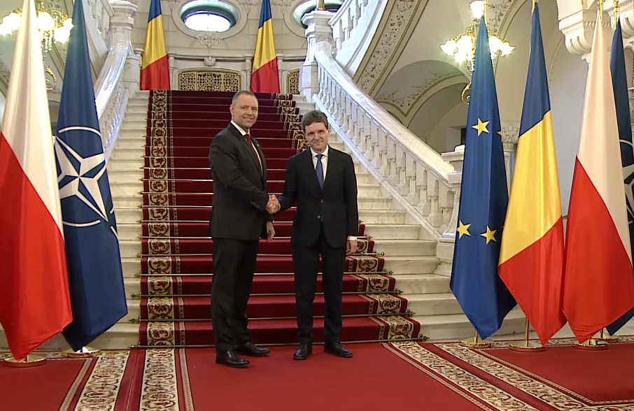 Presedintele Poloniei Karol Nawrocki intampinat de Nicusor Dan la Palatul Cotroceni