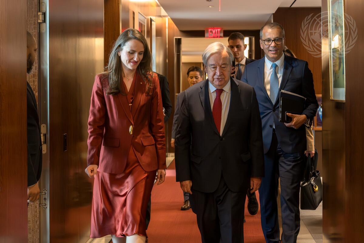 Oana Toiu si Antonio Guterres au discutat despre incidentul cu drona rusa din Romania Bucurestiul solicita o atentie crescuta in Consiliul de Securitate al ONU