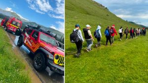 O profesoara a fost zapacita de un fulger in timpul excursiei cu elevii pe Vrful Omu Copiii au fugit sa ceara ajutor la